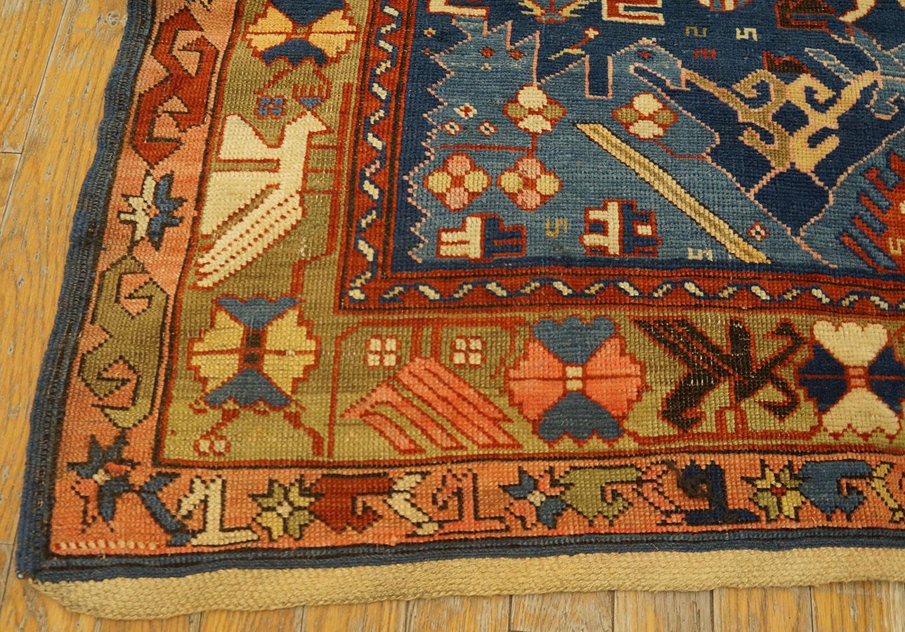 Hand-Knotted Late 19th Century Caucasian Bidjov Carpet ( 4'6'' x 5'8'' - 122 x 183 cm) For Sale