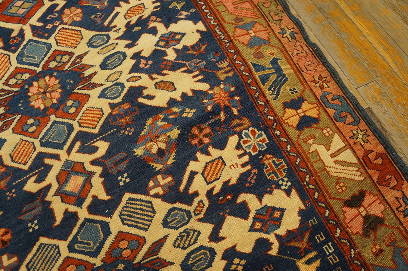 Wool Late 19th Century Caucasian Bidjov Carpet ( 4'6'' x 5'8'' - 122 x 183 cm) For Sale