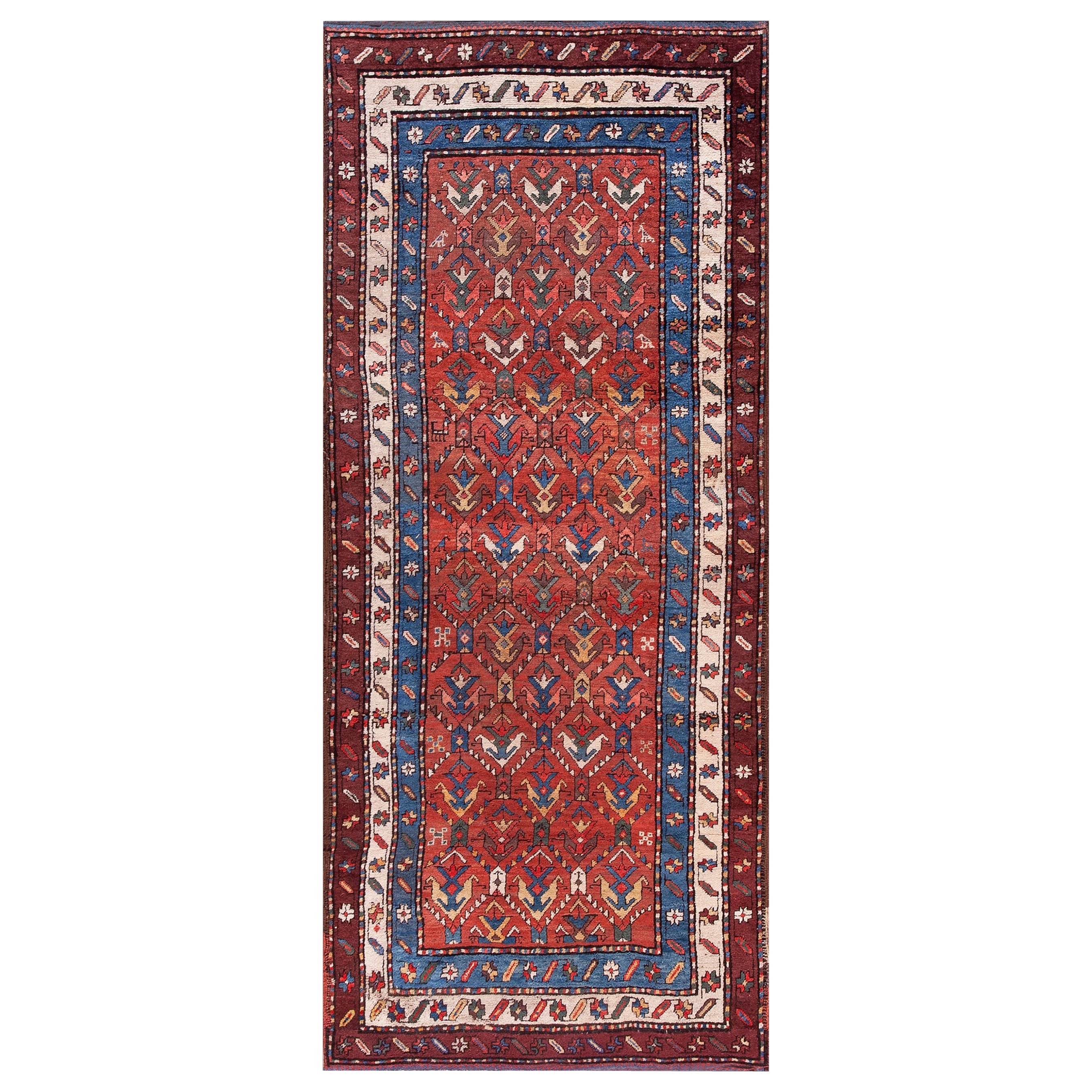 Tapis caucasien ancien  4' 0'' x9' 0''