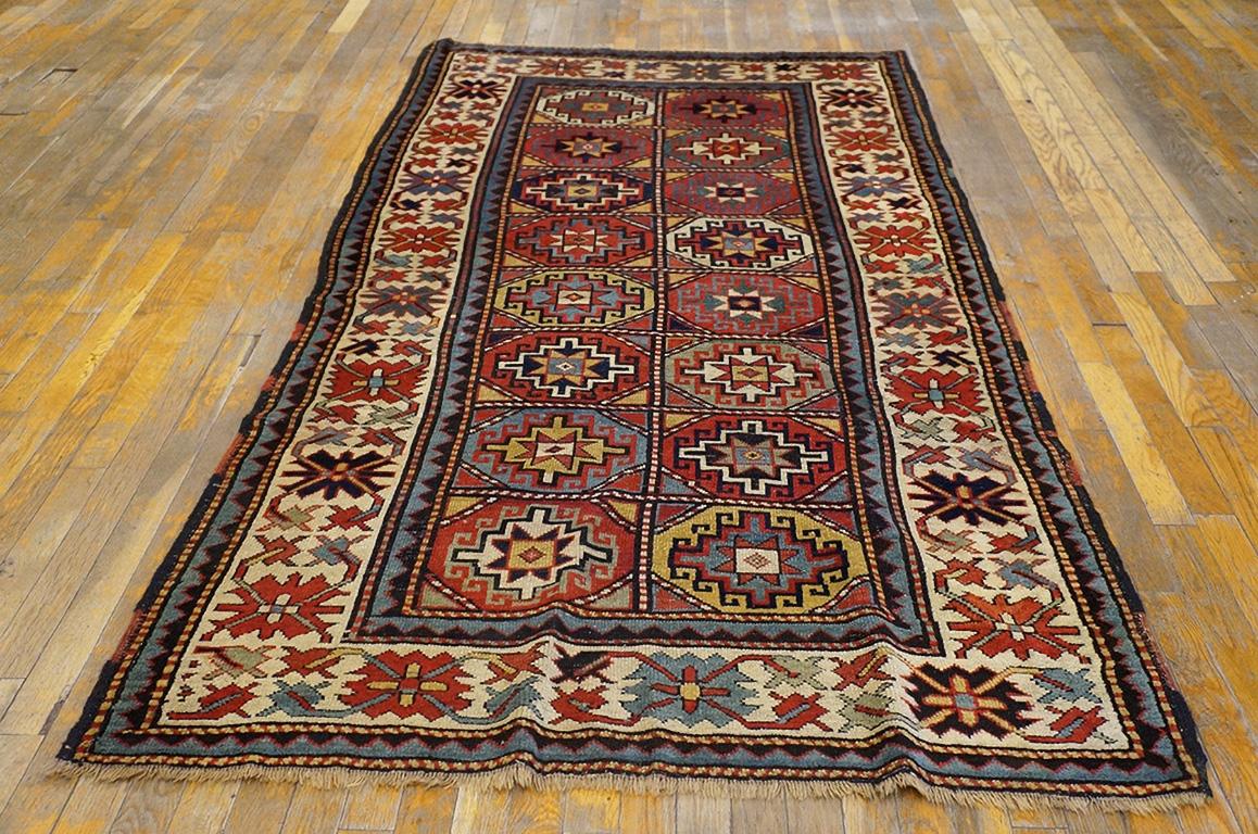 Antique Caucasian rug, size: 4'0