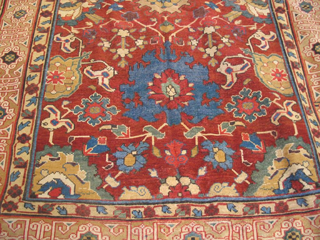 Hand-Knotted Early 19th Century Caucasian Harshang Kuba Carpet ( 4'10