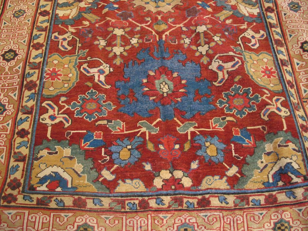 Wool Early 19th Century Caucasian Harshang Kuba Carpet ( 4'10
