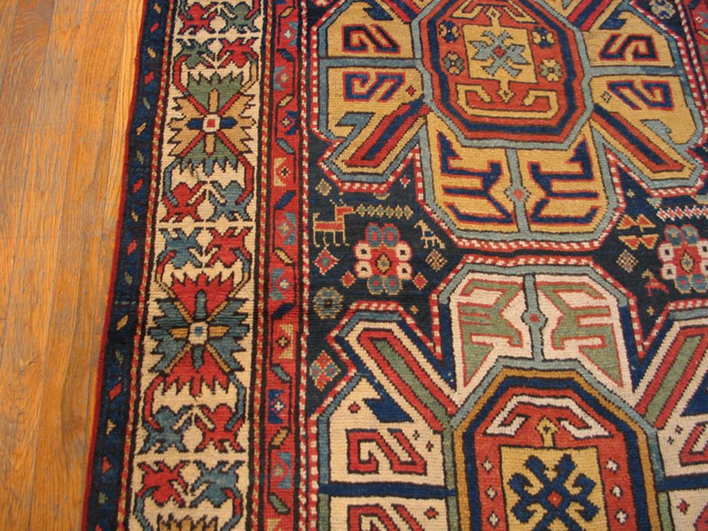Antique Caucasian rug, size: 4'3