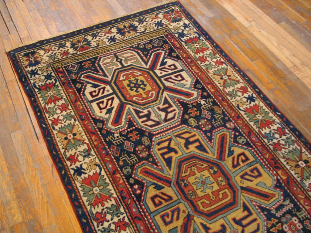 Hand-Knotted Antique Caucasian Rug 4' 3