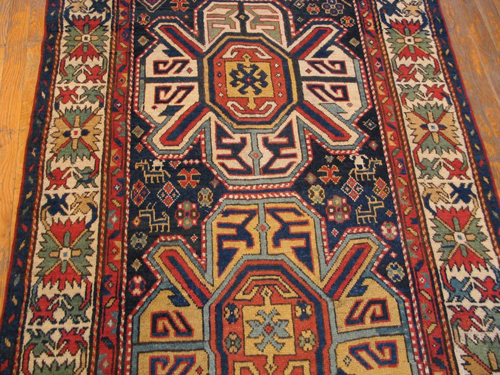 Late 19th Century Antique Caucasian Rug 4' 3