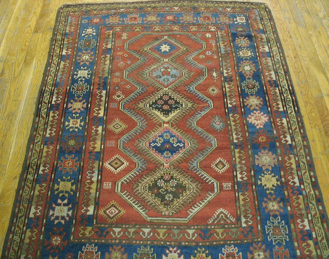 Antique Caucasian rug, measures: 4'4