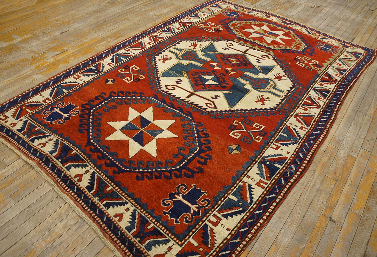 Hand-Knotted 19th Century Caucasian Kazak Lori Pambak Carpet ( 5'8