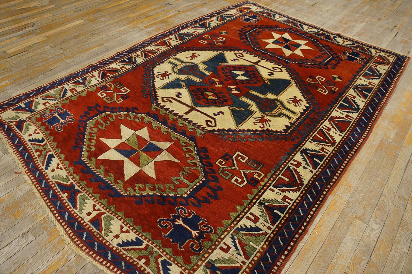 19th Century Caucasian Kazak Lori Pambak Carpet ( 5'8
