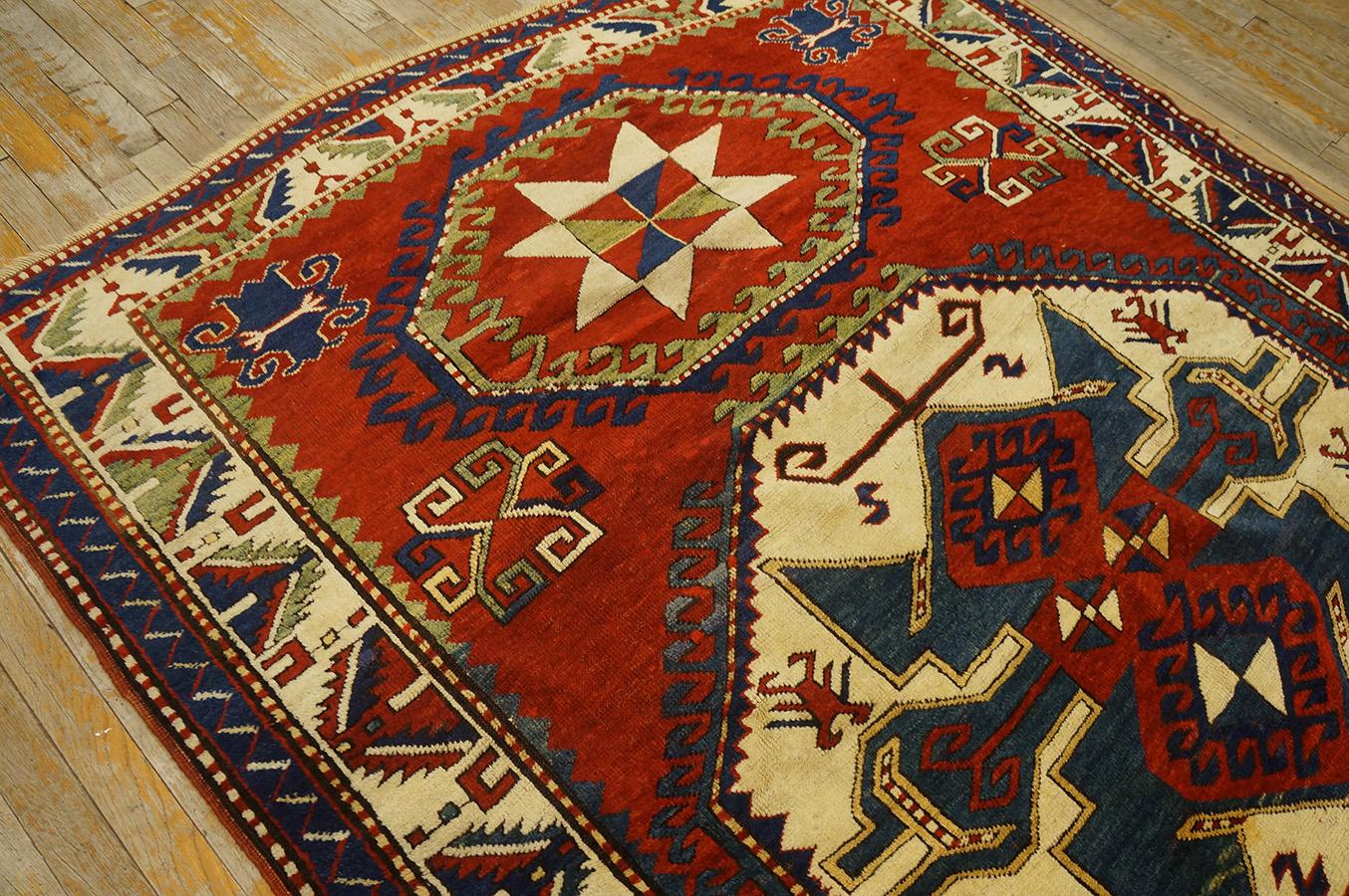 Late 19th Century 19th Century Caucasian Kazak Lori Pambak Carpet ( 5'8
