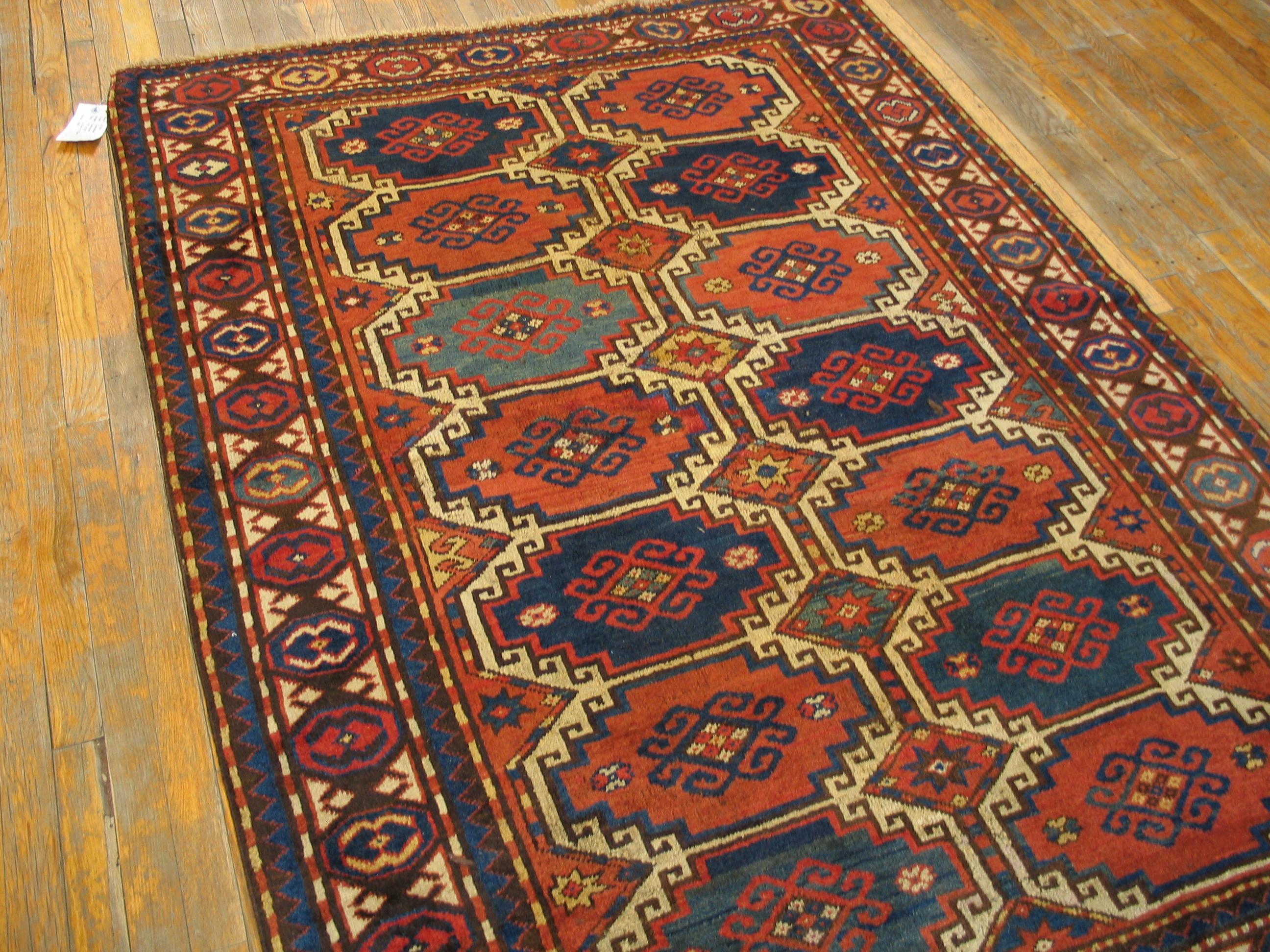 Early 20th Century Antique Caucasian Rug For Sale