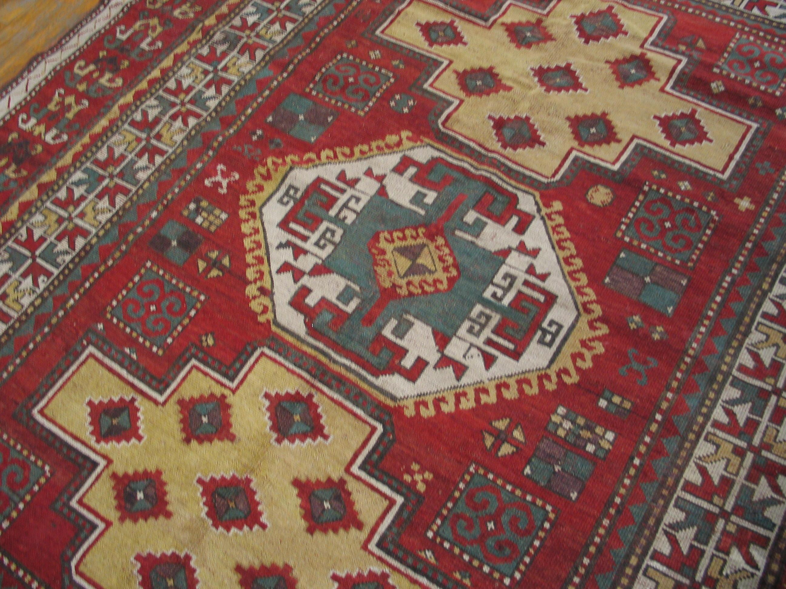 Late 19th Century Caucasian Kazak Fachralo Carpet ( 6'8