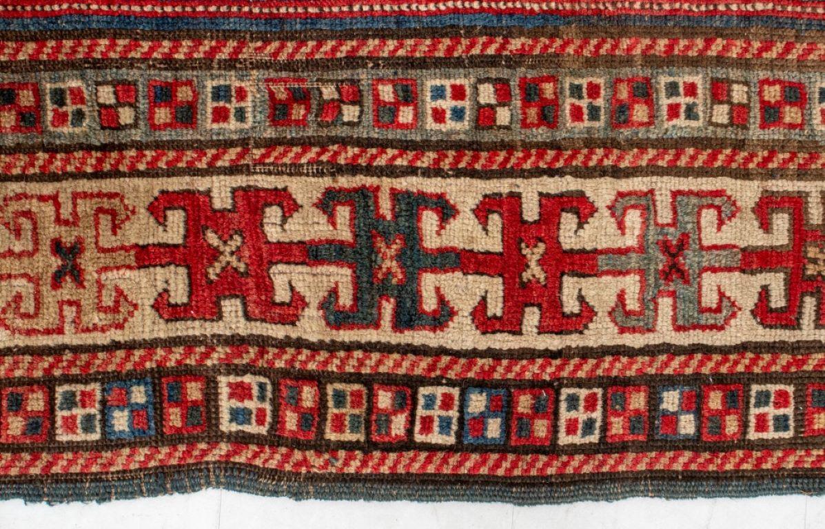 Antique Caucasian Rug 9'.3 x 5.2' In Good Condition For Sale In New York, NY