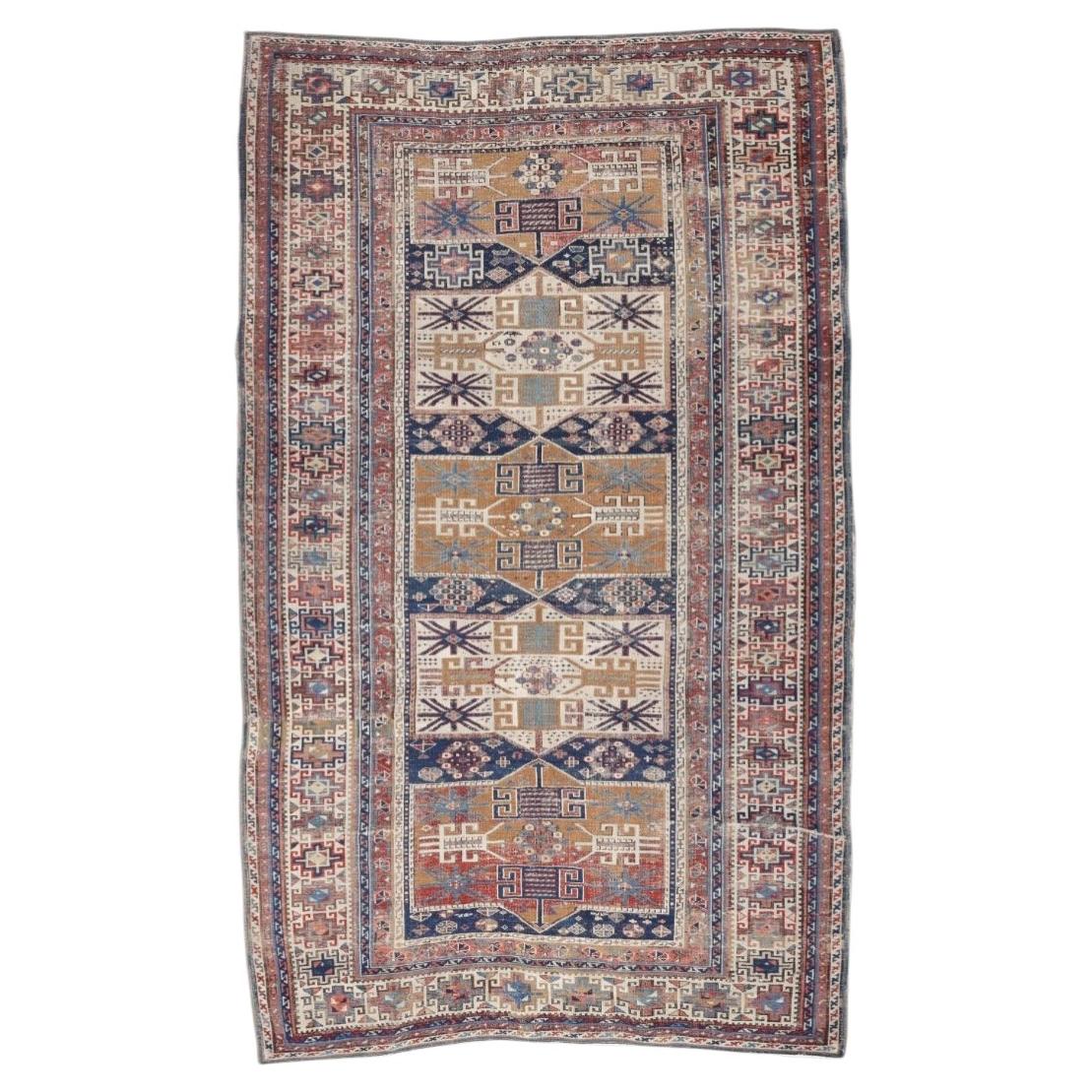 Antique Caucasian Rug, Circa 1880 For Sale
