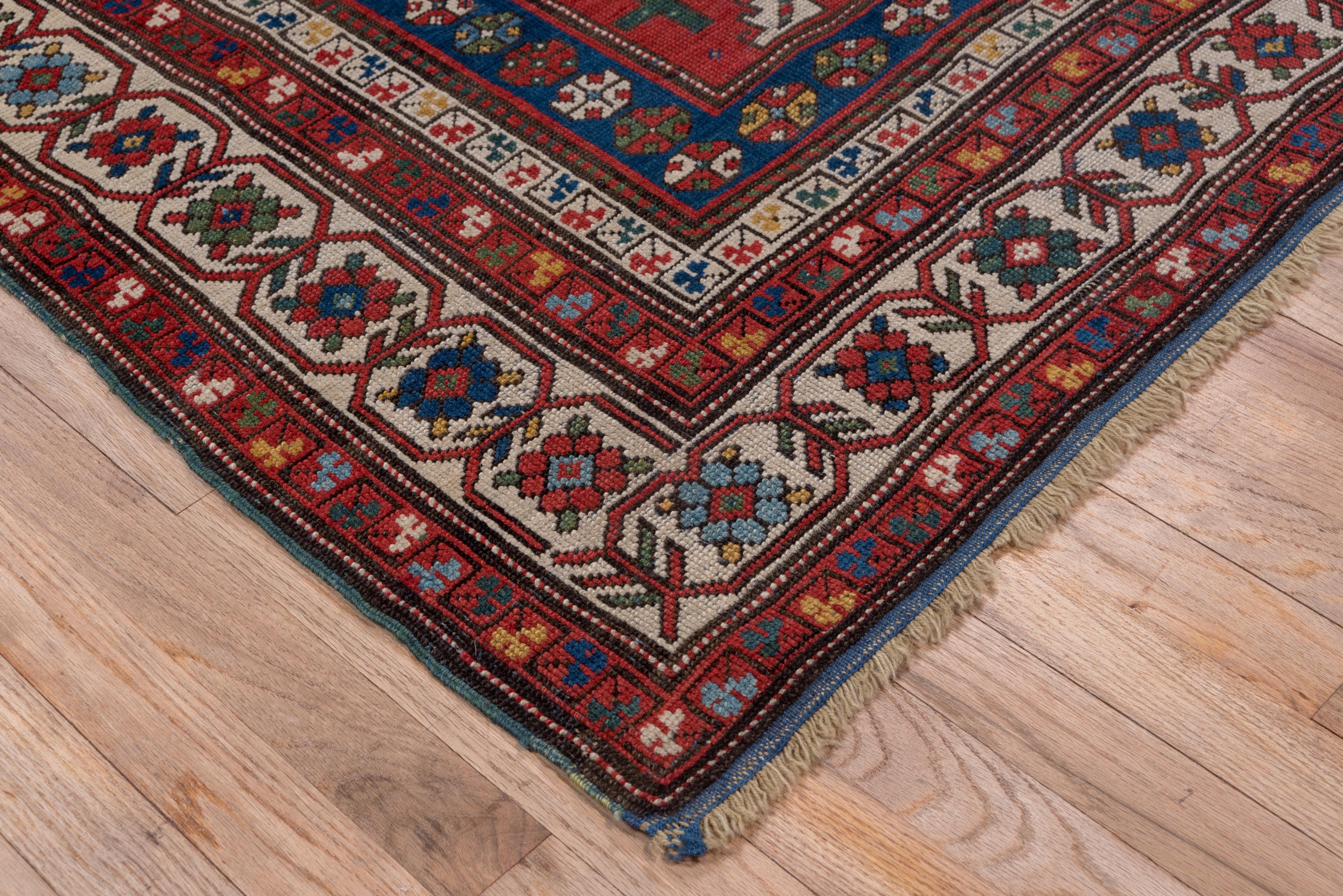 Hand-Knotted Antique Caucasian Rug, circa 1910s For Sale