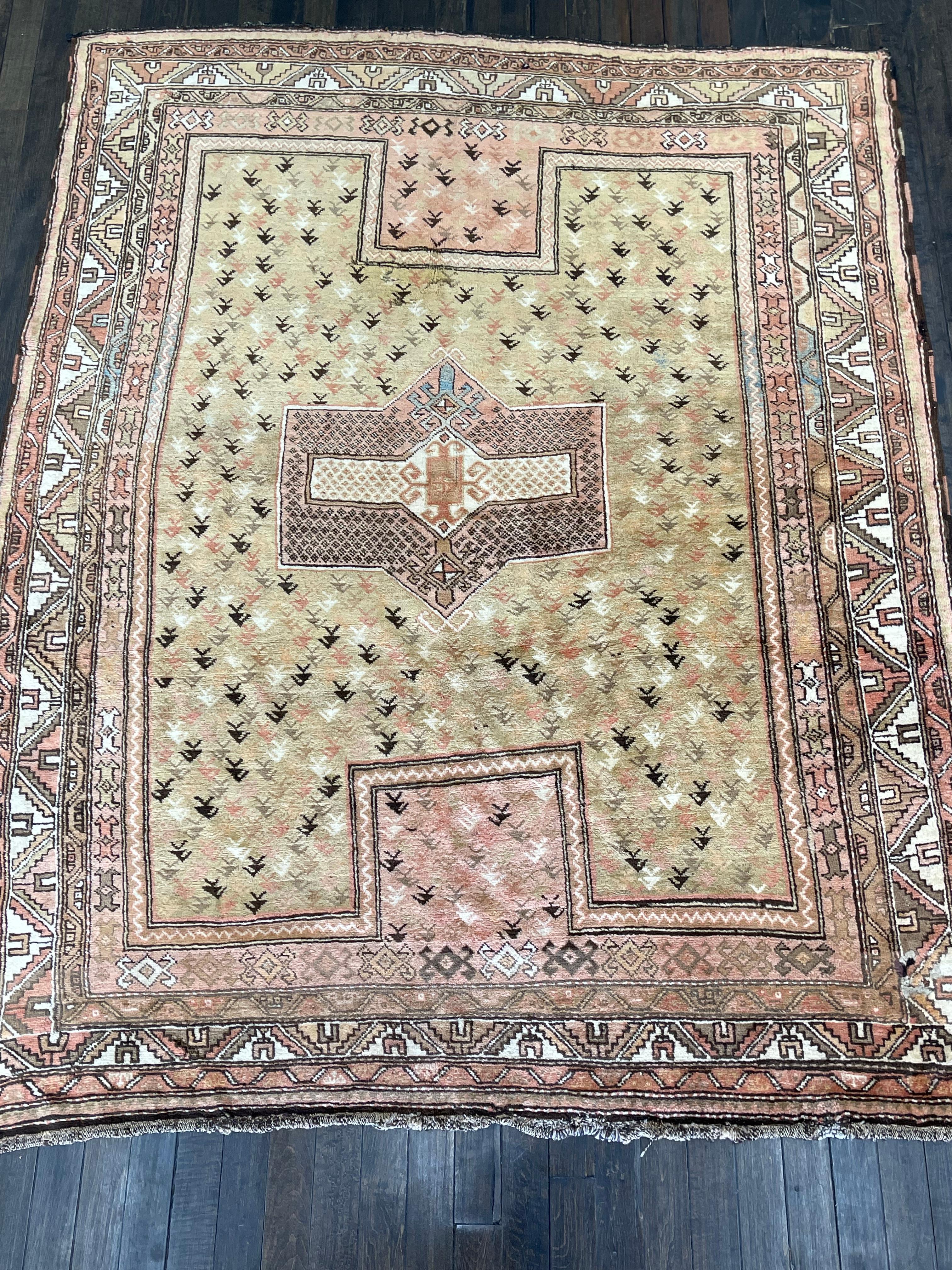 Vegetable Dyed Antique Caucasian Rug, circa 1920 For Sale
