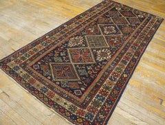 1900s Blue Navy Diamond Tribal Antique Caucasian Shirvan Rug