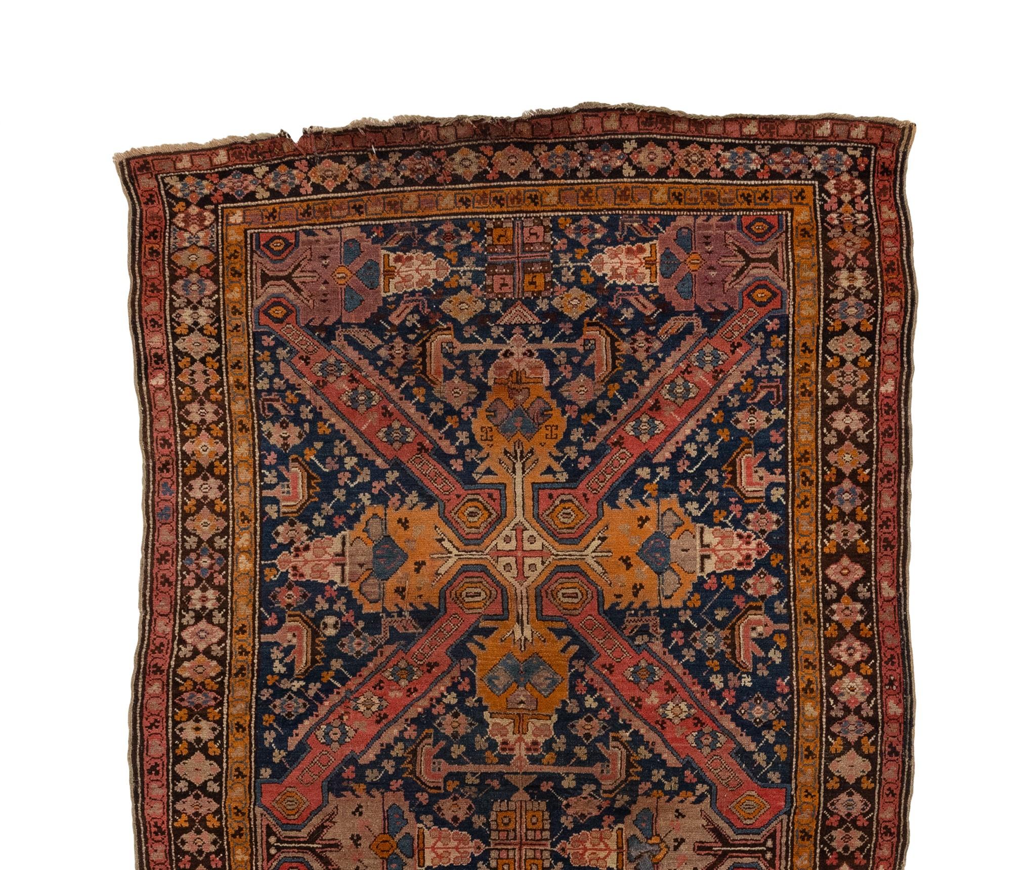 Antique Caucasian Rug In Good Condition For Sale In Los Angeles, CA