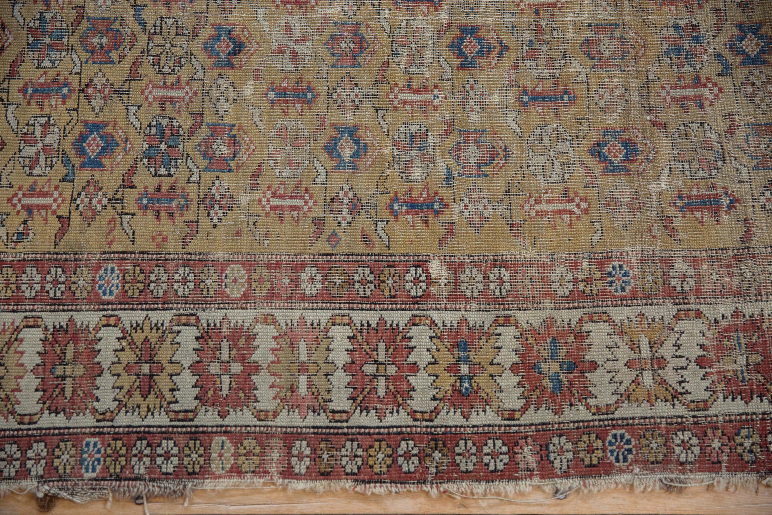 Antique Caucasian Rug In Distressed Condition In Katonah, NY