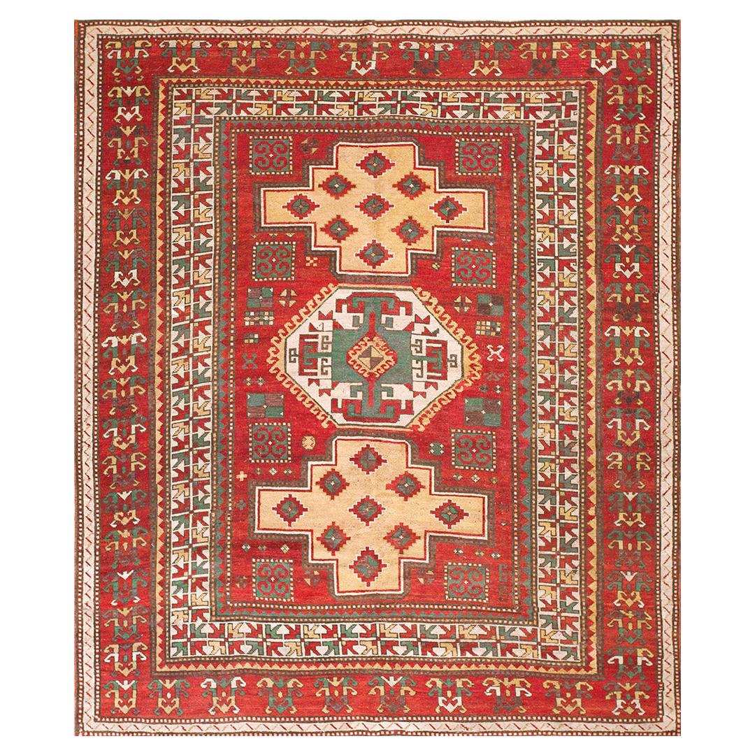 Late 19th Century Caucasian Kazak Fachralo Carpet ( 6'8" x 7'9" - 203 x 236 ) For Sale
