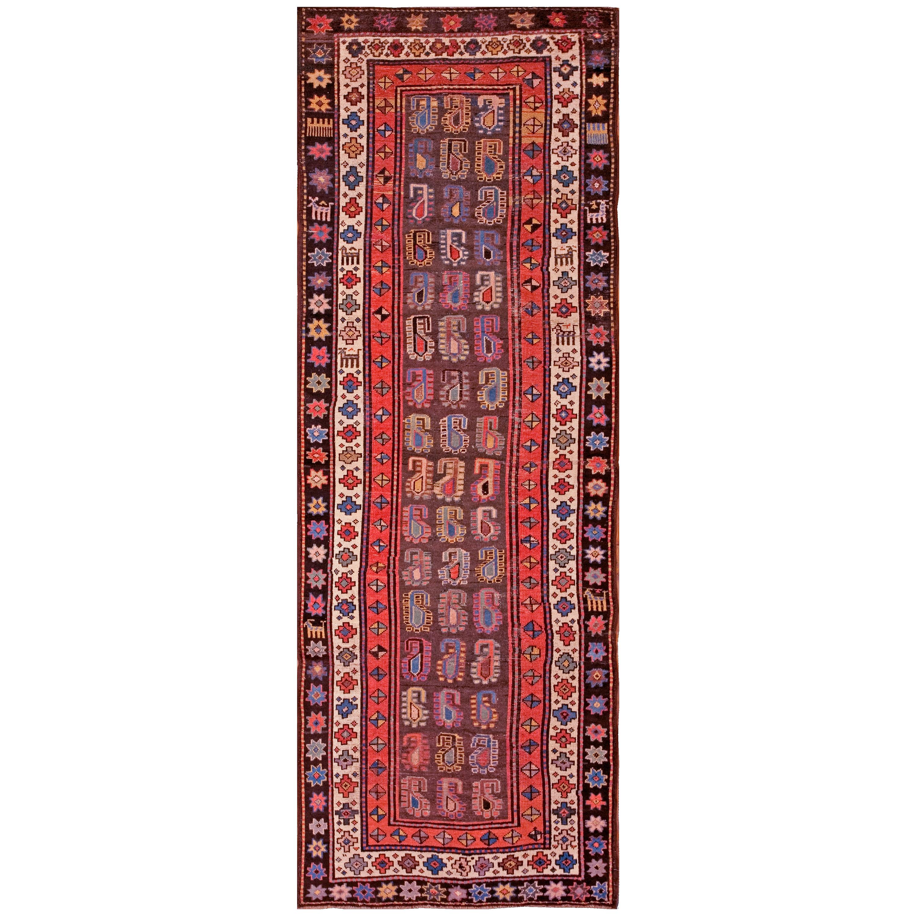 Tapis Moghan caucasien du début du 20ème siècle ( 3'7" x 8'8" - 109 x 264 )