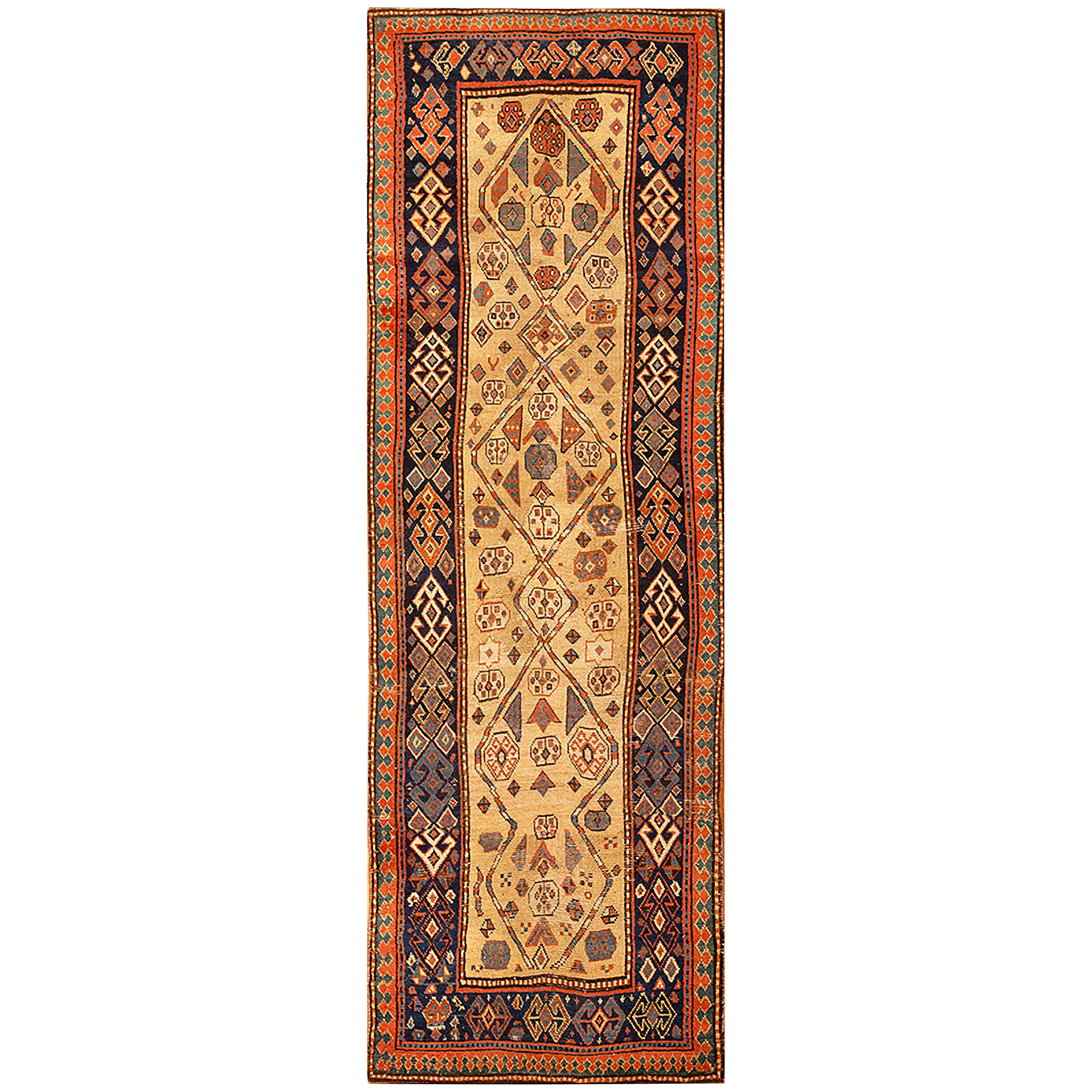 19th Century Caucasian Kazak Carpet ( 3'7" x 9'9" - 110 x 297 ) For Sale