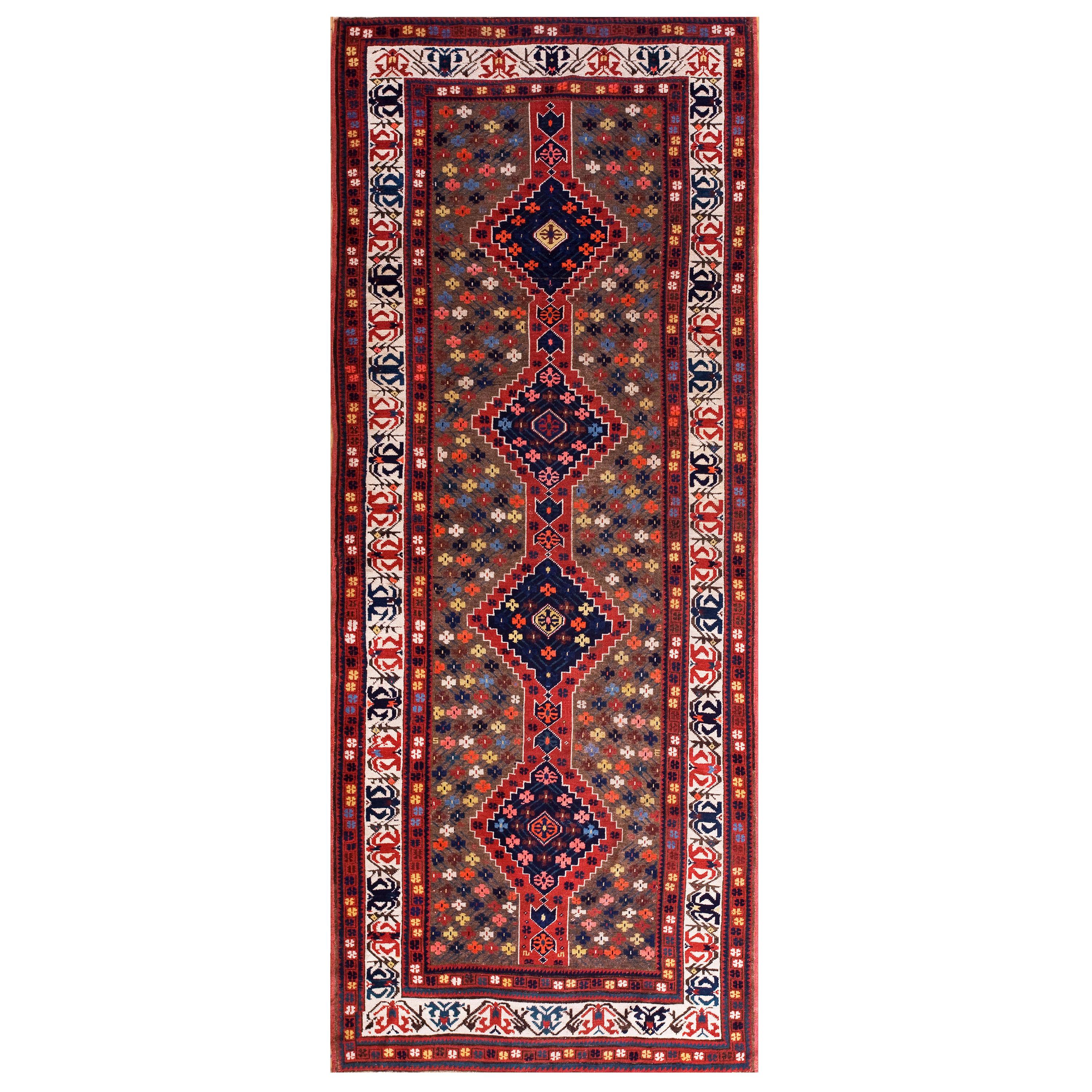 Kaukasischer Teppich aus dem späten 19. Jahrhundert ( 4' x 9'6" - 122 x 290 )