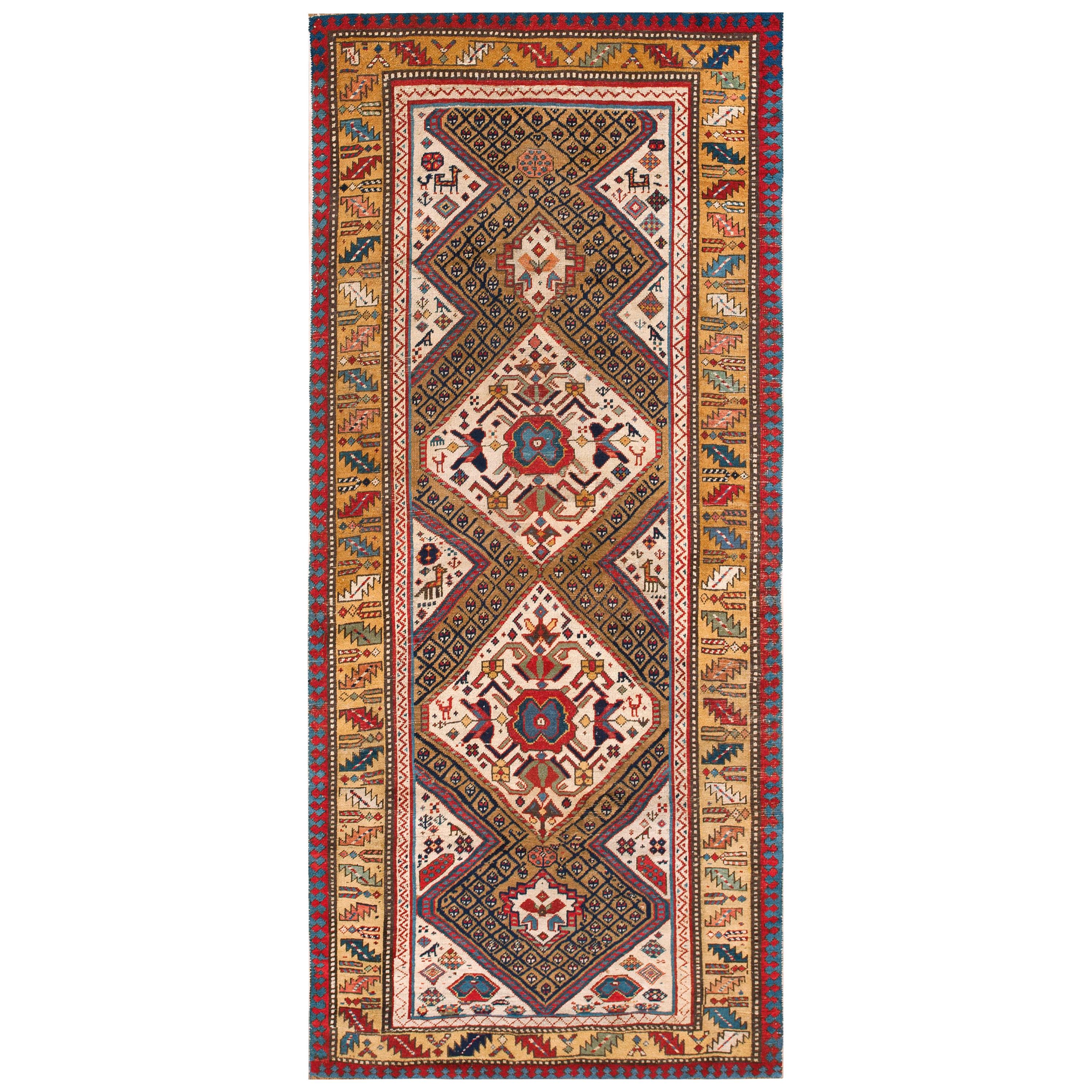 Antiker kaukasischer Teppich im Angebot