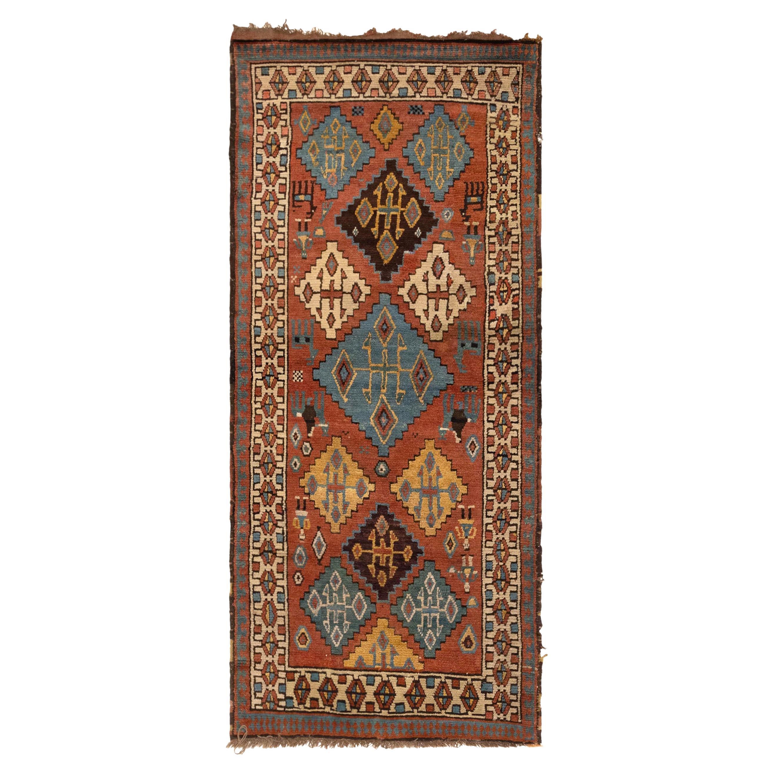 Antique Caucasian Rug For Sale