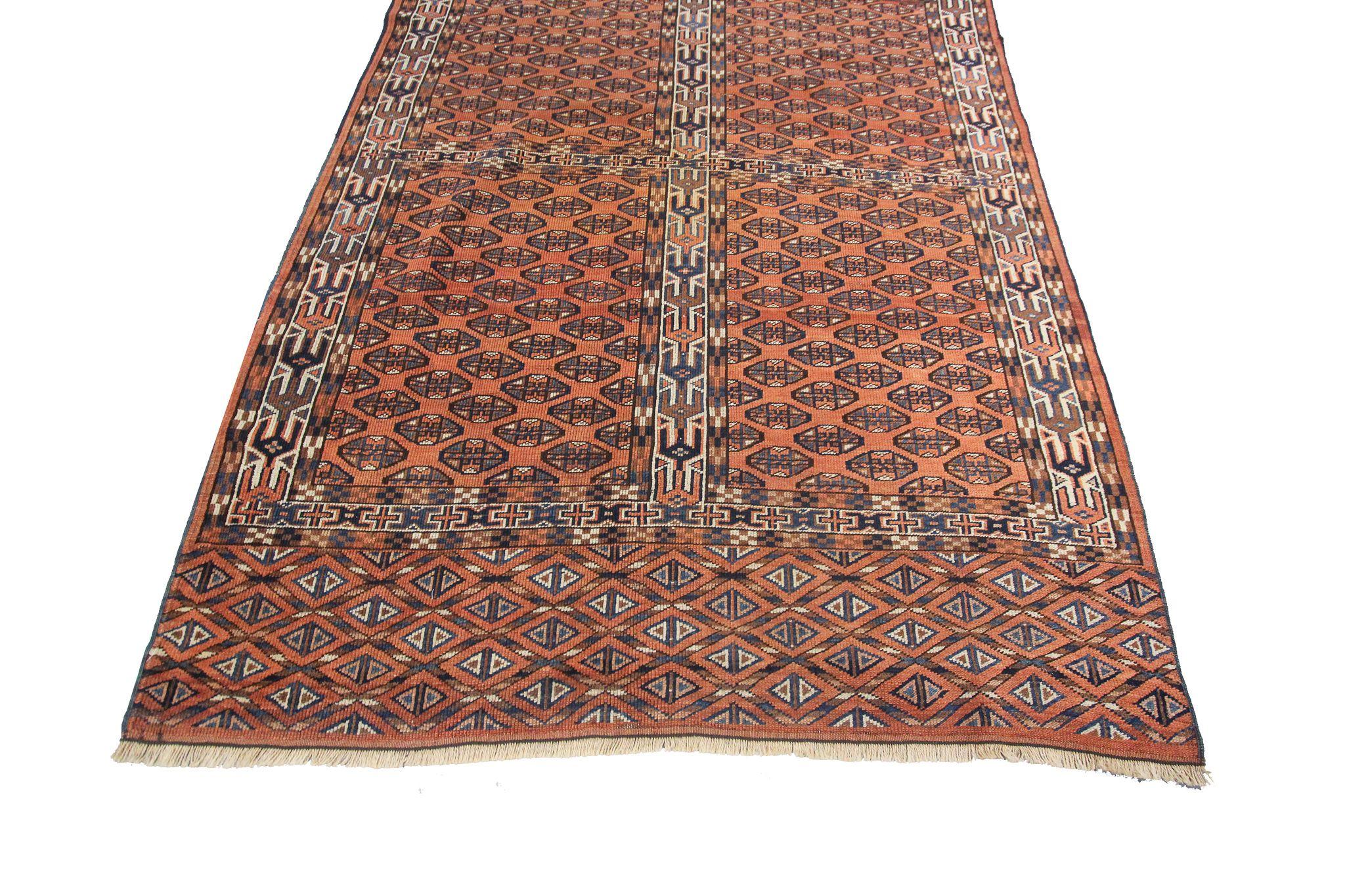 Antiker kaukasischer geometrischer Stammes-Teppich Kaukasischer Teppich Seltenes Design Allover 1920

4'1