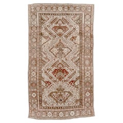 Antique Caucasian Rug ivory field with stepped medallions