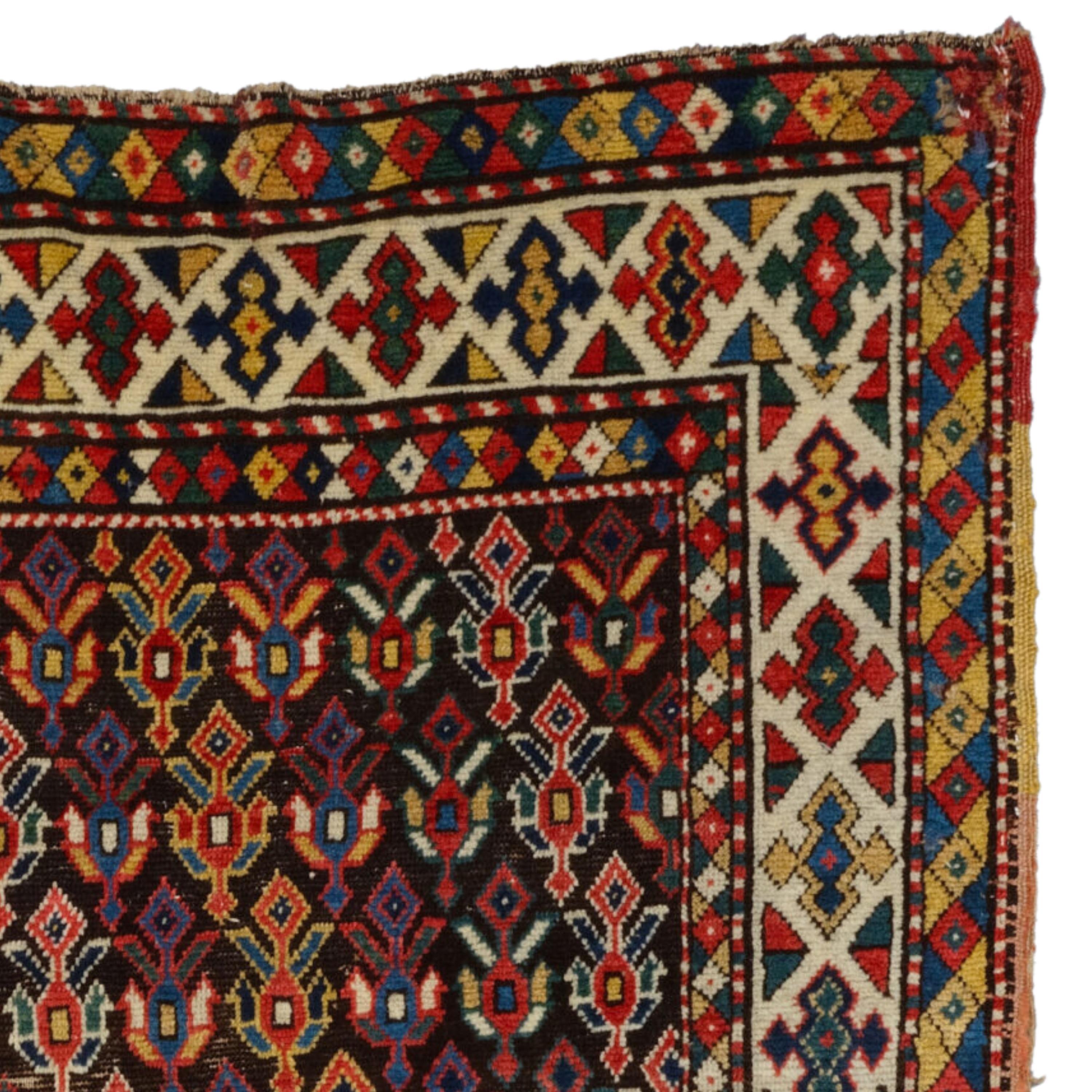 Wool Antique Caucasian Rug - Late Of The 19th Century Caucasian Rug, Antique Rug For Sale