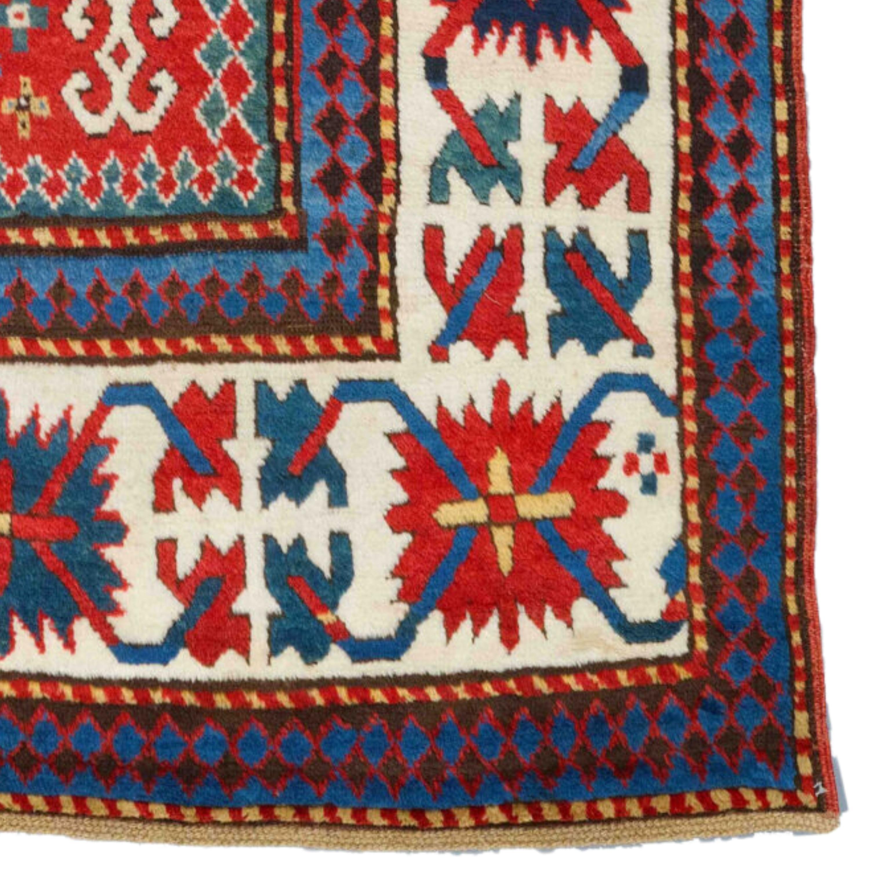 Antique Caucasian Rug - Middle of 19th Century South West Caucasian Rug For Sale 1
