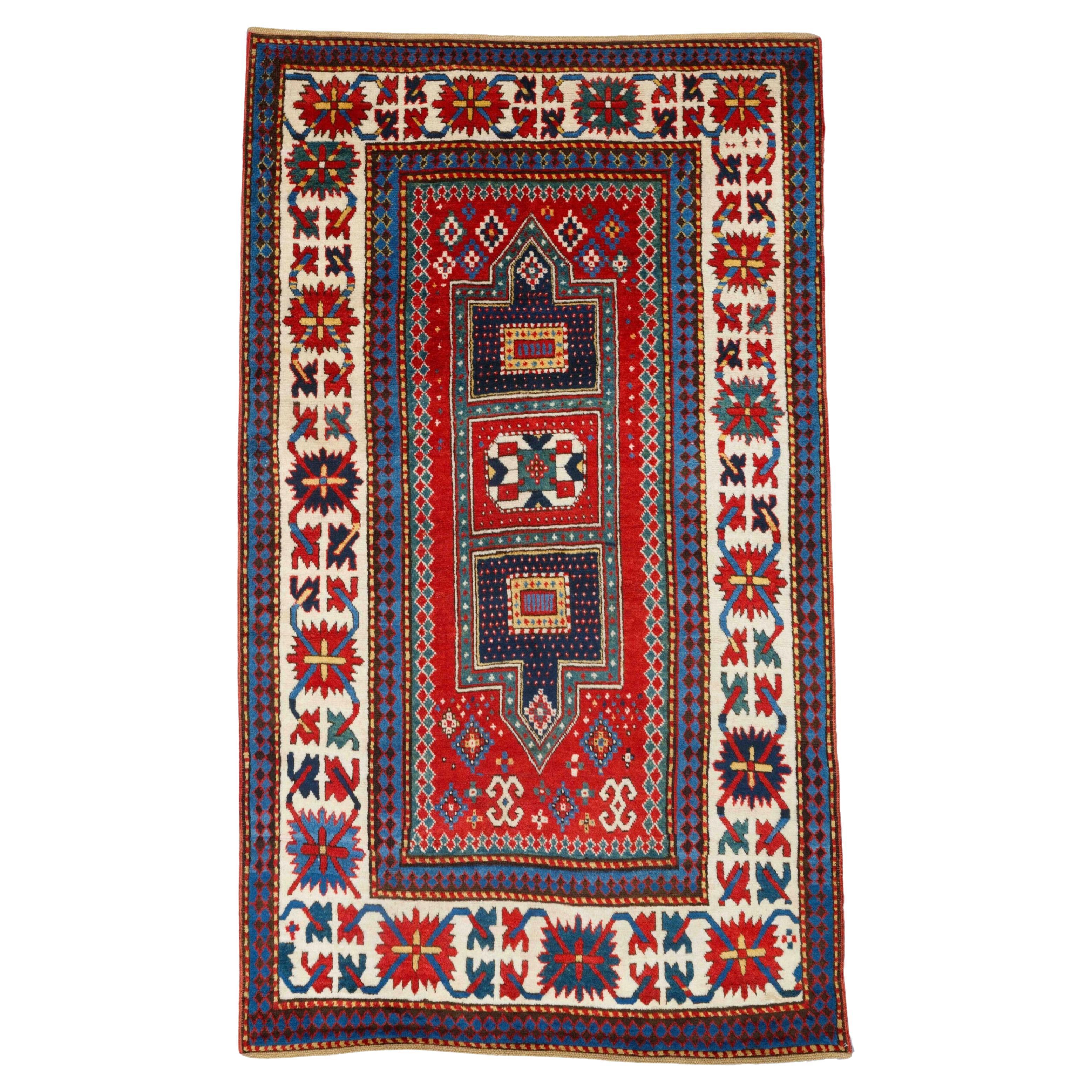 Antique Caucasian Rug - Middle of 19th Century South West Caucasian Rug For Sale
