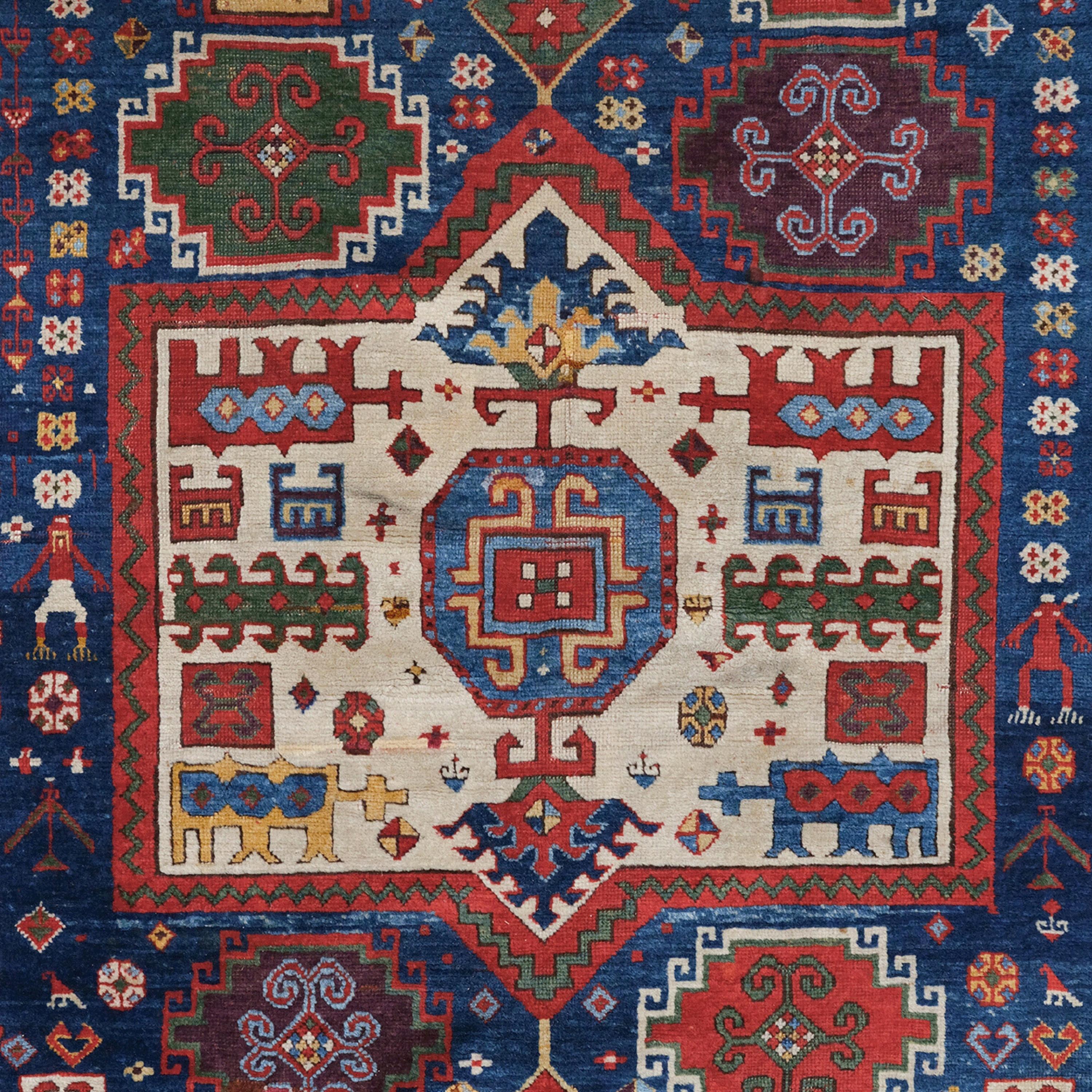 Antique Caucasian Rug - Rare Caucasian Carpet, Caucasus Rug, Antique Rug In Good Condition For Sale In Sultanahmet, 34