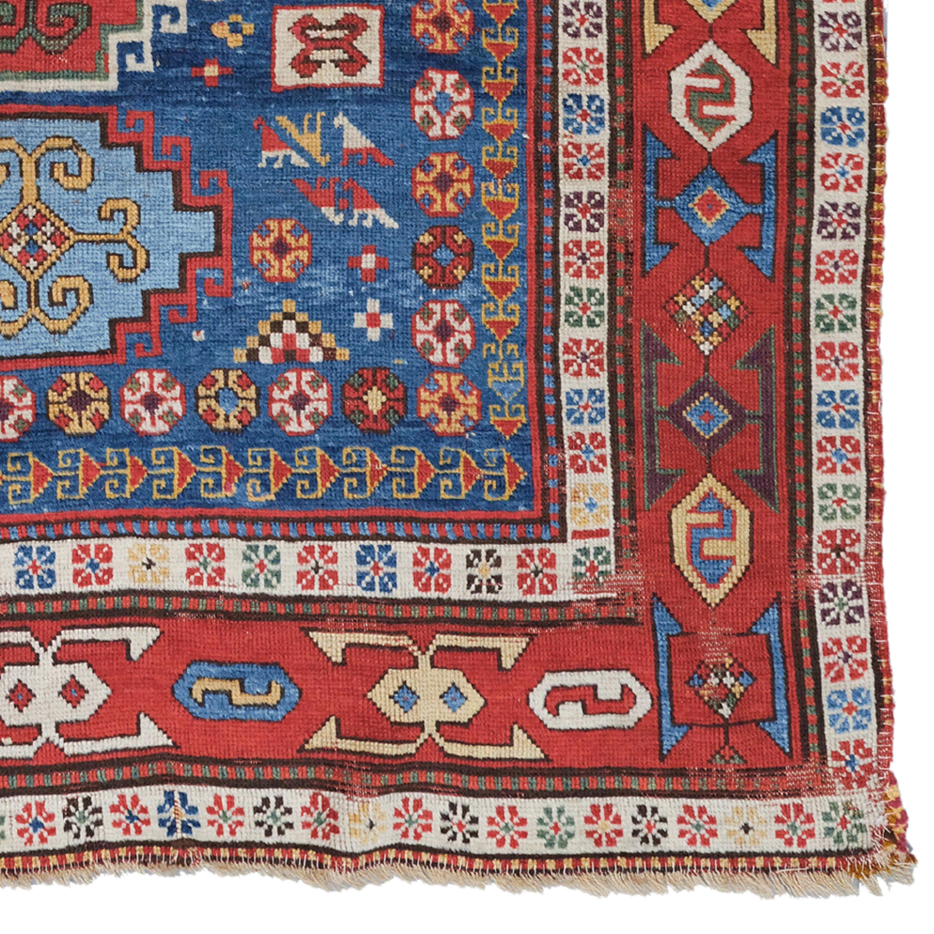 Wool Antique Caucasian Rug - Rare Caucasian Carpet, Caucasus Rug, Antique Rug For Sale