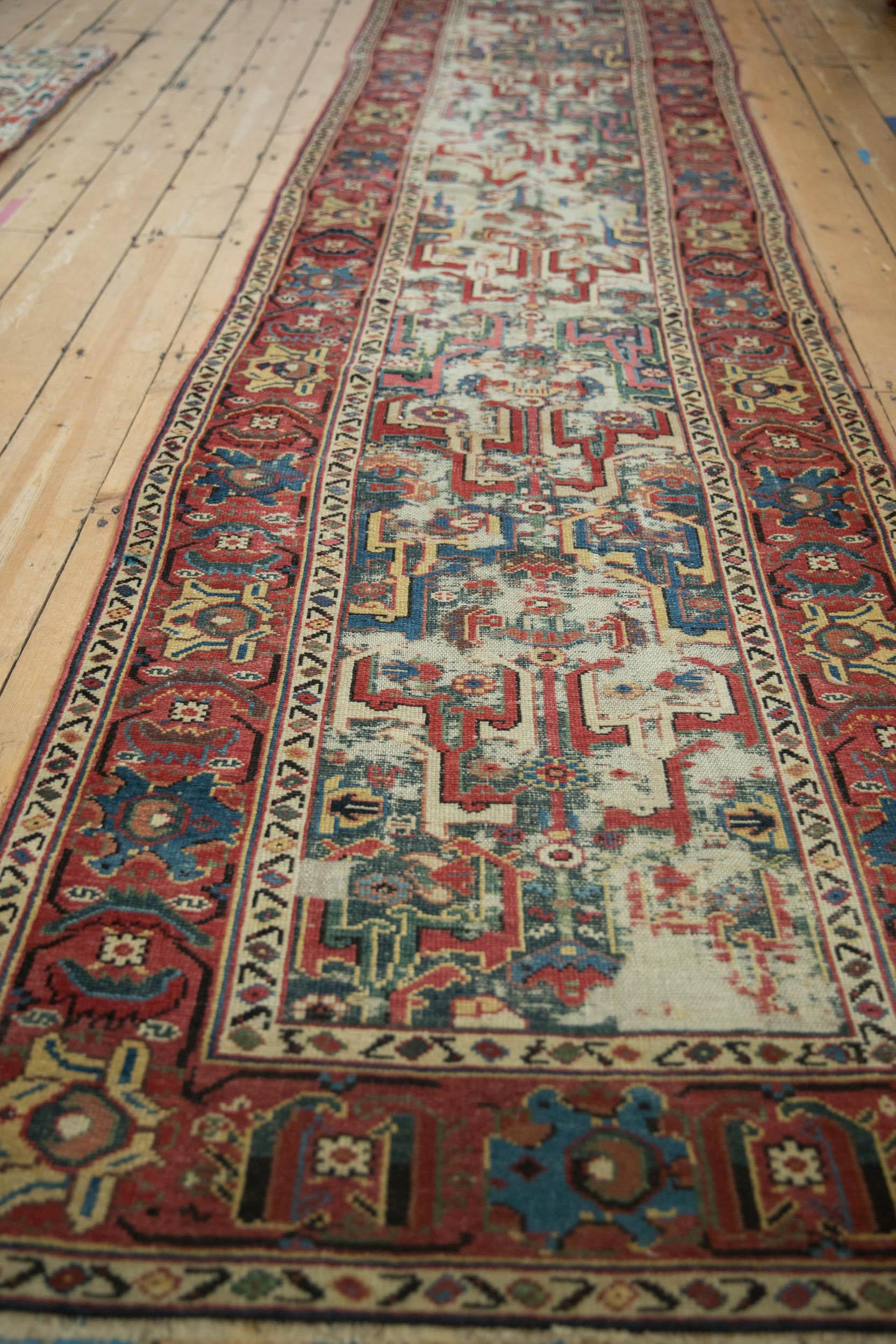 Antique Caucasian Rug Runner In Fair Condition For Sale In Katonah, NY