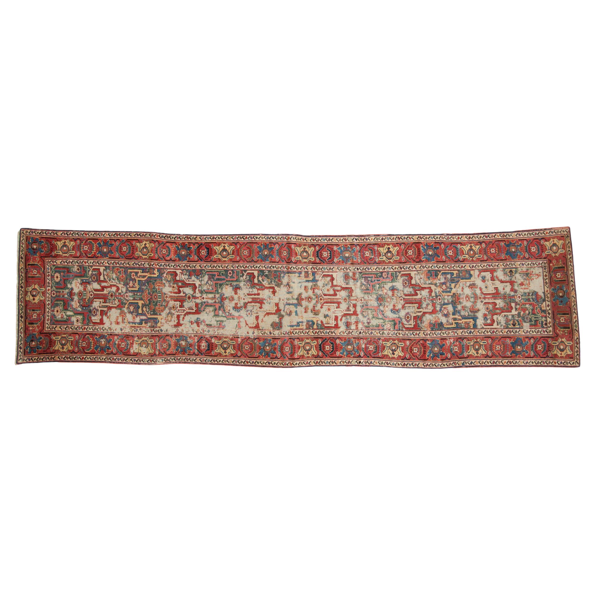 Antique Caucasian Rug Runner For Sale