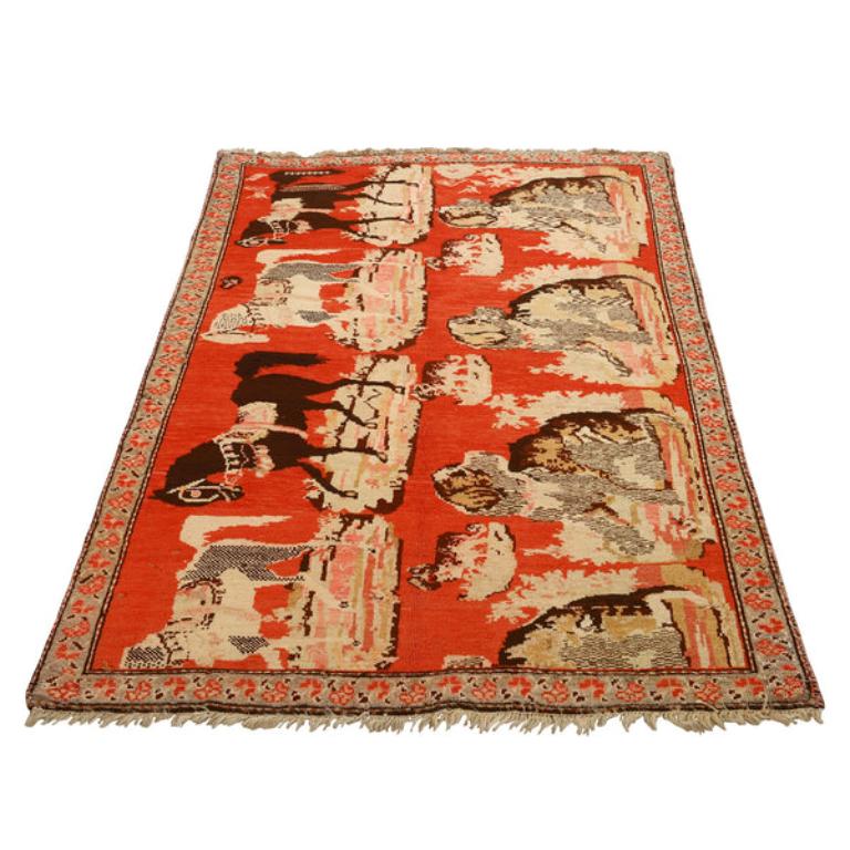 Caucasien Tapis du Caucase ancien - Taille : 5 pieds 9 po. x 3 pieds 9 po. en vente