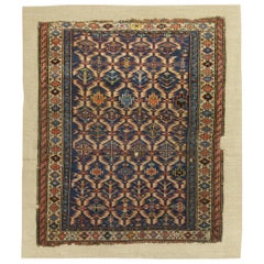 Zabihi Collection Antique Caucasian Rug Stitched on Linen