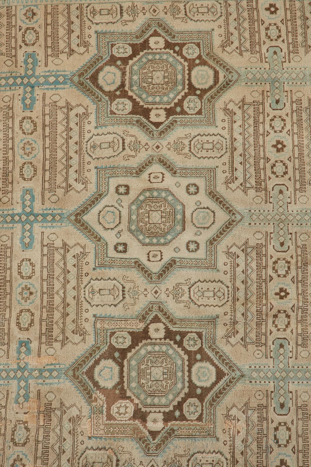 1960/70’s Persian Ardebil Rug Tribal Style with Turquoise 3