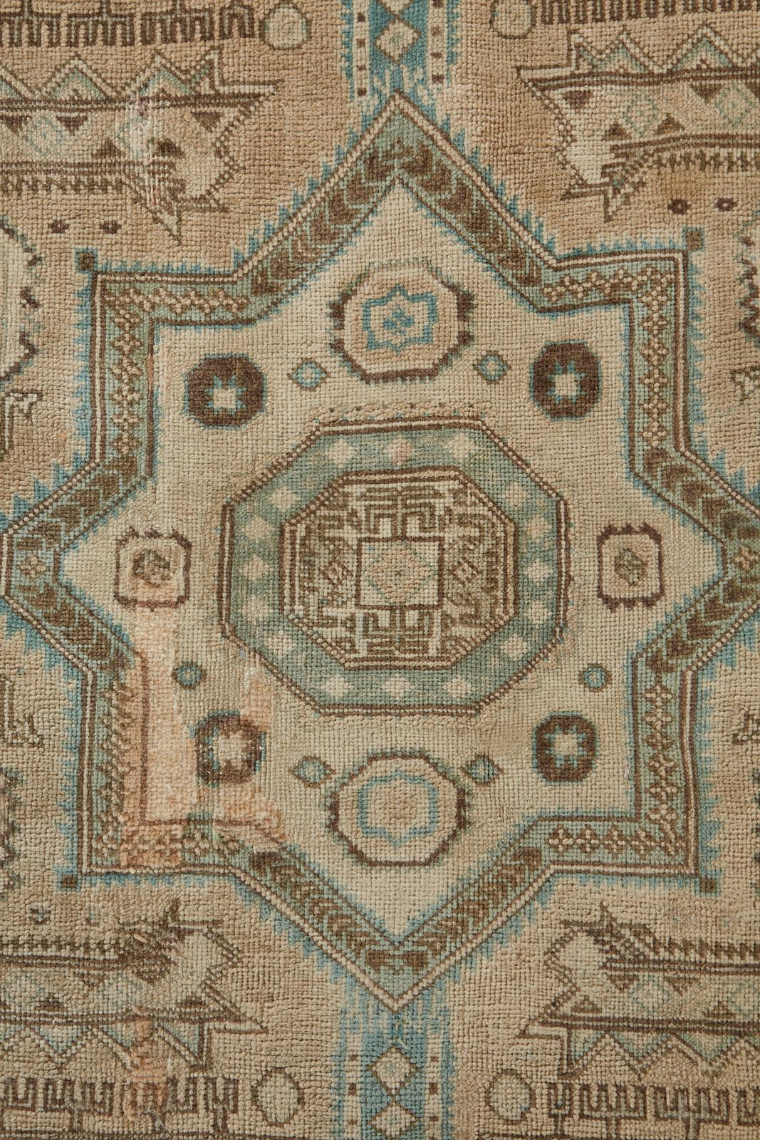 1960/70’s Persian Ardebil Rug Tribal Style with Turquoise 5