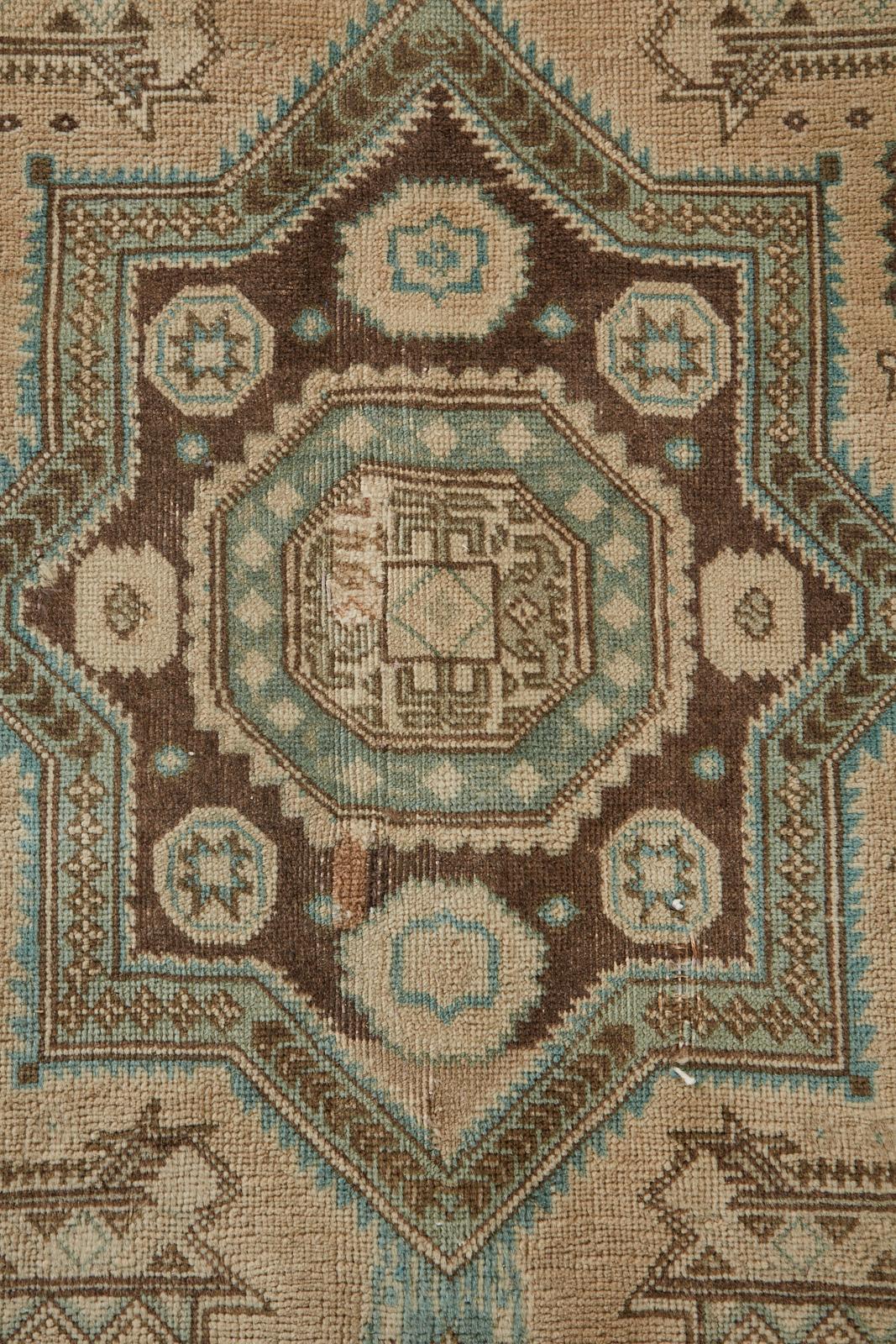 1960/70’s Persian Ardebil Rug Tribal Style with Turquoise 7