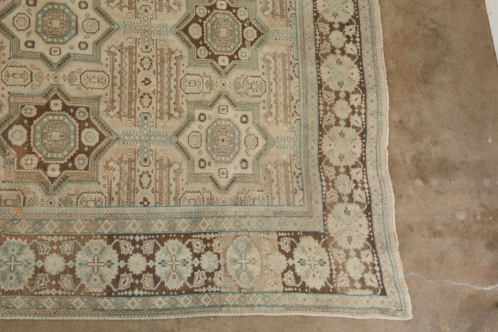 20th Century 1960/70’s Persian Ardebil Rug Tribal Style with Turquoise