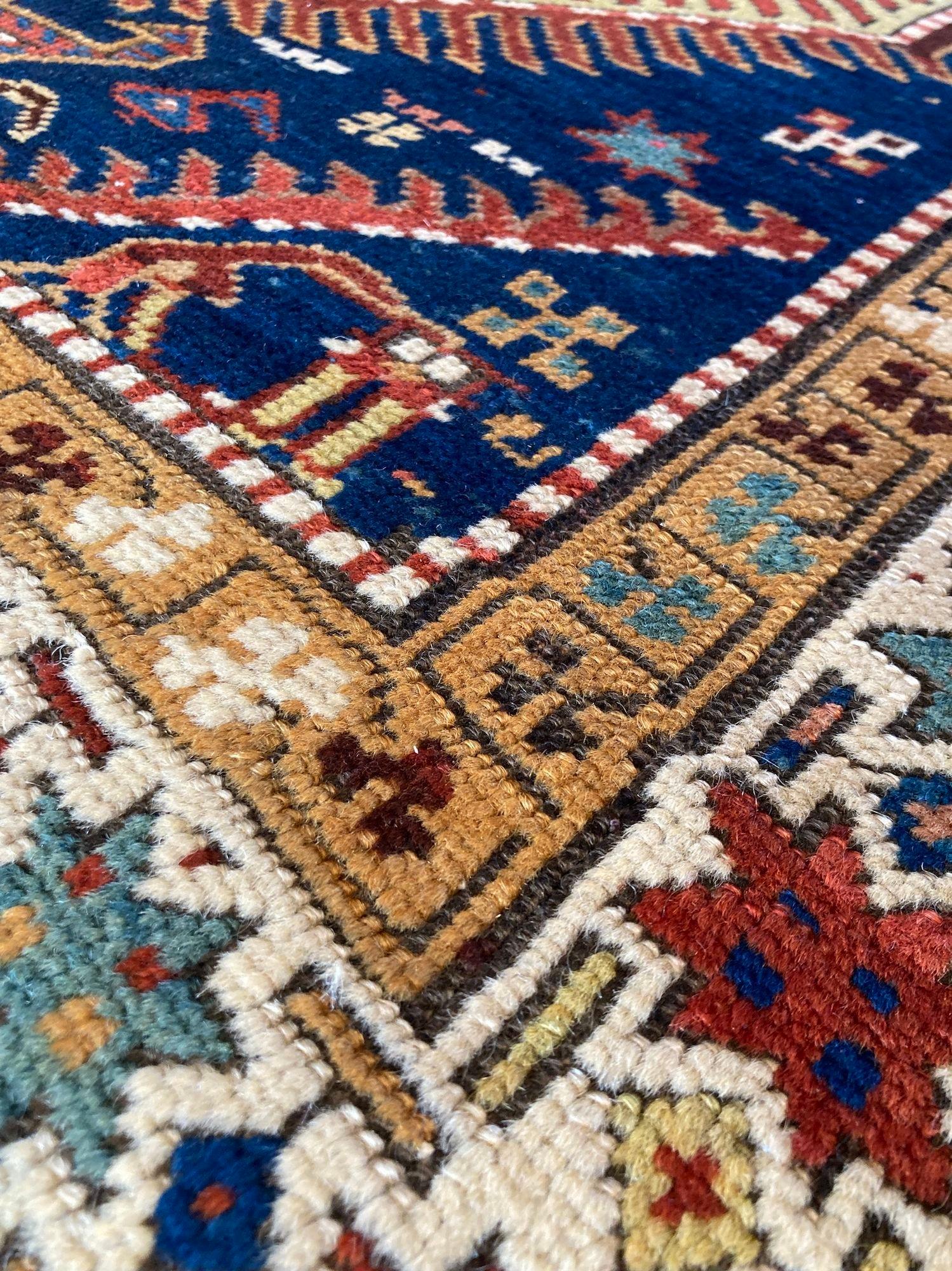 Antiker kaukasischer Läufer 2,93 m x 0,99 m im Angebot 2