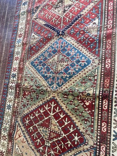 Antique Caucasian Runner, 3'2" × 9'0"