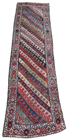 Tappeto caucasico antico 3,28 m x 0,86 m