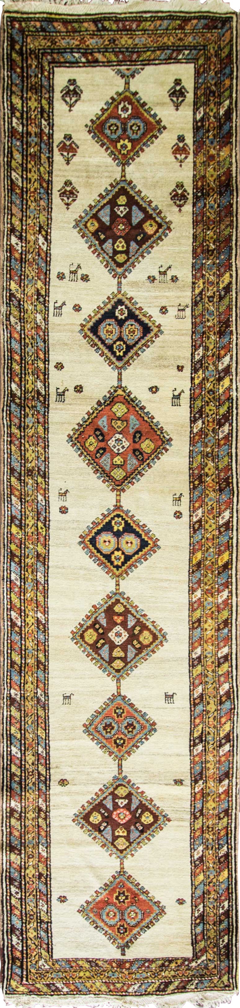 Antique Caucasian Runner, 3'3" × 13'9" For Sale