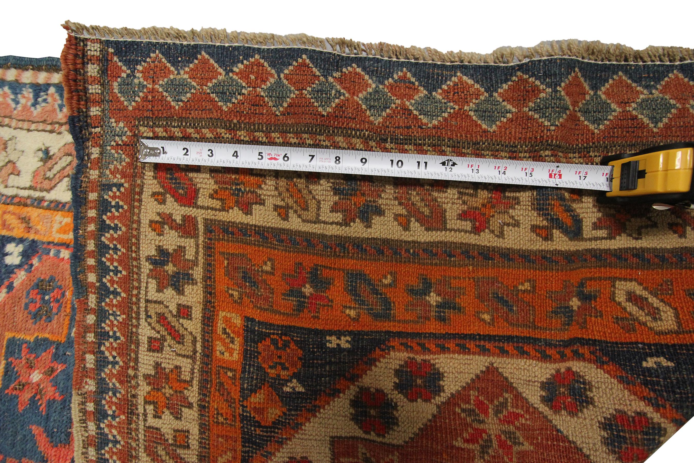 Antique Caucasian Runner Caucasian Kazak Rug Geometric 3x12 94cm x 369cm 1880  For Sale 5