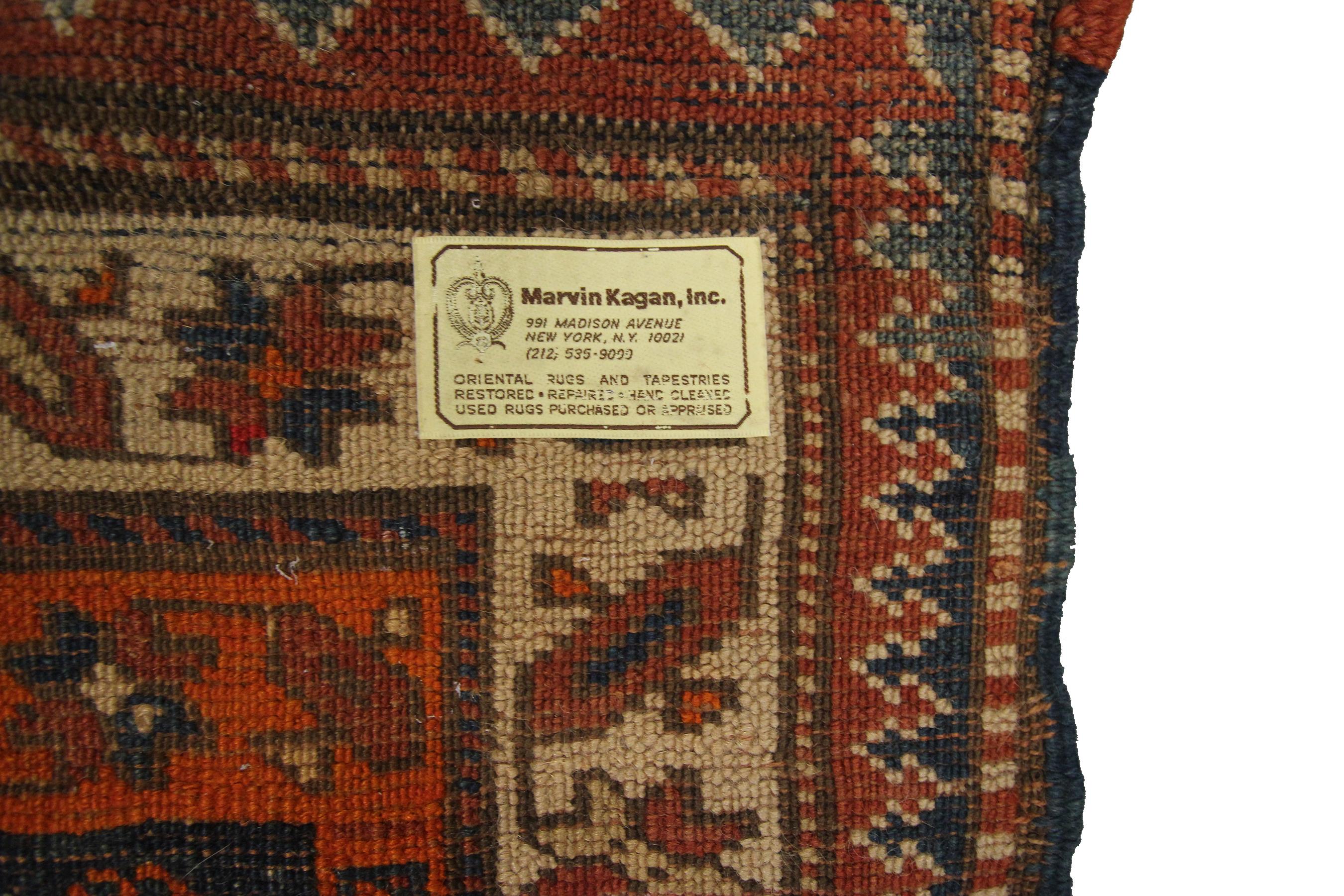 Antique Caucasian Runner Caucasian Kazak Rug Geometric 3x12 94cm x 369cm 1880  For Sale 6