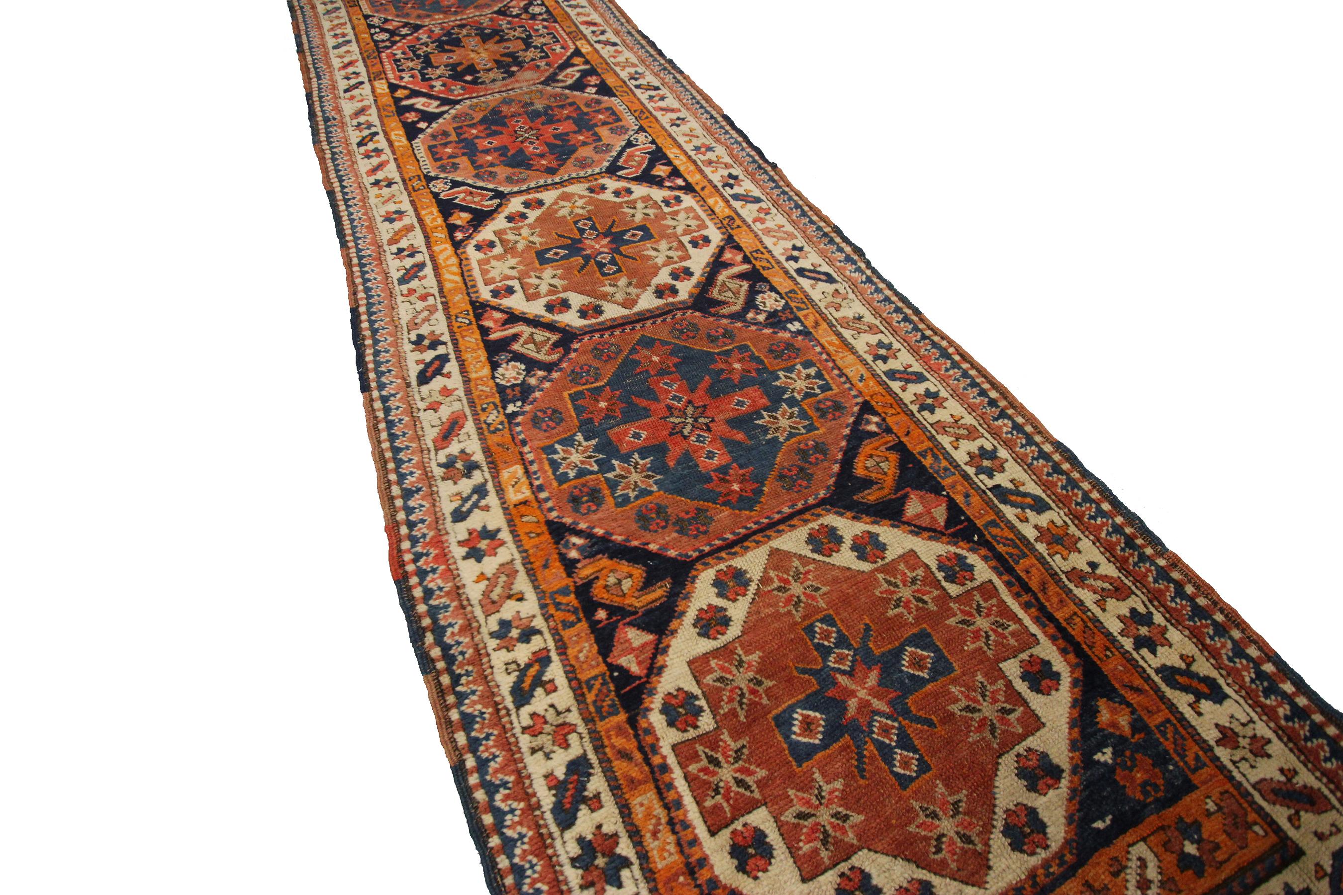 Seltener Antiker Teppich Kaukasischer Kazak Feiner Läufer Boho Teppich

 3'1